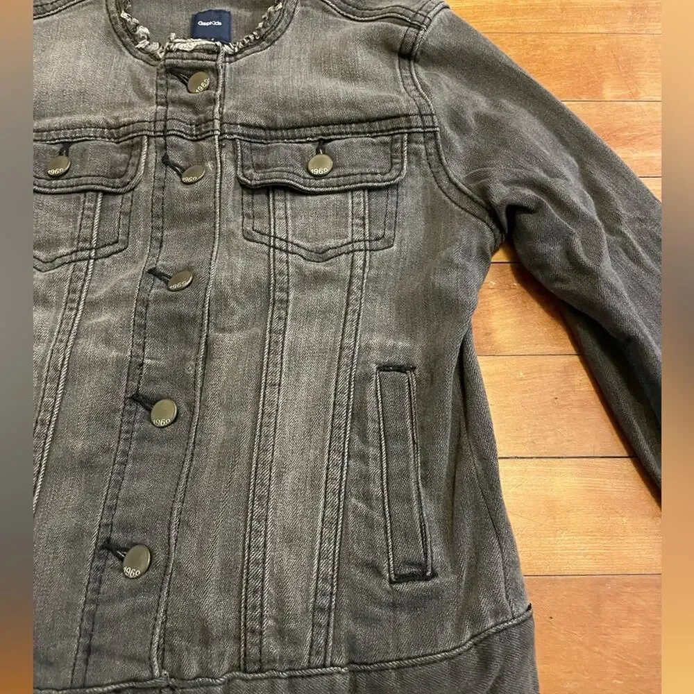 Gap Grey Denim Moto Jacket
